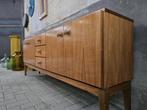 Mid Century Design Lowboard | Vintage Lage Kast Dressoir, Gebruikt, Met deur(en), Ophalen of Verzenden, 200 cm of meer
