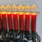 Vintage kerstverlichting kaars rood 20 lampjes met clip, Diversen, Kerst, Ophalen of Verzenden, Zo goed als nieuw