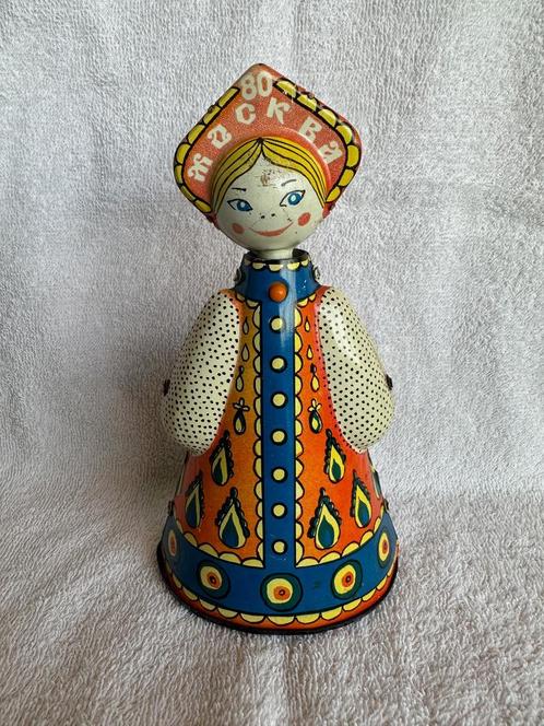 Vintage blikken opwindbare Matryoschka (1980), Antiek en Kunst, Antiek | Speelgoed, Ophalen of Verzenden