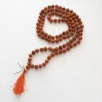 Rudraksha (5 mukhi) mala handgeknoopt in ashram Zuid-India, Nieuw, Overige materialen, Ophalen of Verzenden, Bruin