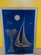 String Art Schilderij - Zeilboot en Palmboom, Ophalen of Verzenden