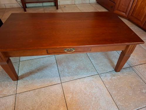 Houten Salontafel met Lade, Huis en Inrichting, Tafels | Salontafels, Gebruikt, Minder dan 50 cm, 50 tot 100 cm, 100 tot 150 cm