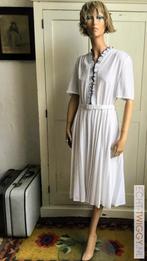 Vintage Jurk Made in England size 46, Wit, Maat 46/48 (XL) of groter, Ophalen of Verzenden, Zo goed als nieuw
