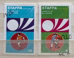 2 cinderellazegels Schotland STAFFA; WK voetbal 1974, Ophalen of Verzenden, Gestempeld, Sport
