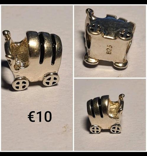 Bedel zilver kinderwagen * meer bedels te koop *, Sieraden, Tassen en Uiterlijk, Bedels, Zo goed als nieuw, Overige merken, Zilver