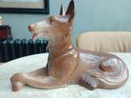 Antieke keramieken hond herkomst Frankrijk, Antiek en Kunst, Antiek | Porselein, Ophalen of Verzenden