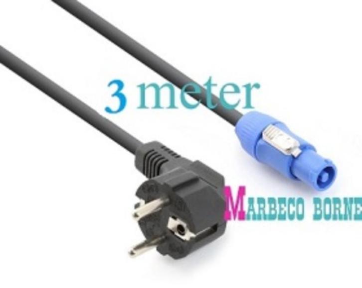 Powercon, Stroomkabel, Powerconnector - Schuko kabel 3 m, Muziek en Instrumenten, Kabels en Stekkers, Nieuw, Apparatuur, Ophalen of Verzenden
