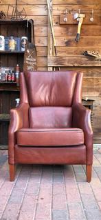 Cognac leren Bendic fauteuil, Huis en Inrichting, Fauteuils, Chesterfield fauteuils, Ophalen of Verzenden, Zo goed als nieuw, 75 tot 100 cm