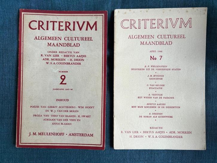 Criterium, algemeen cultureel maandblad,2 nummers, Boeken, Tijdschriften en Kranten, Gelezen, Overige typen, Verzenden