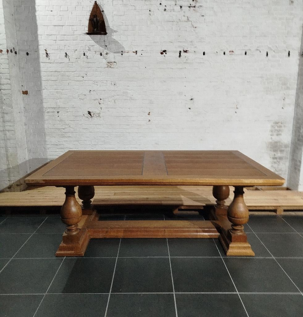 Massief eiken Kasteeltafel/kloostertafel 2m - breedte 120cm, Huis en Inrichting, Tafels | Eettafels, Gebruikt, 100 tot 150 cm
