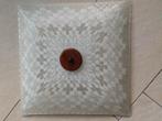 Plafondlamp, vintage, glas, vierkant, Huis en Inrichting, Lampen | Plafondlampen, Ophalen of Verzenden, Zo goed als nieuw, Glas