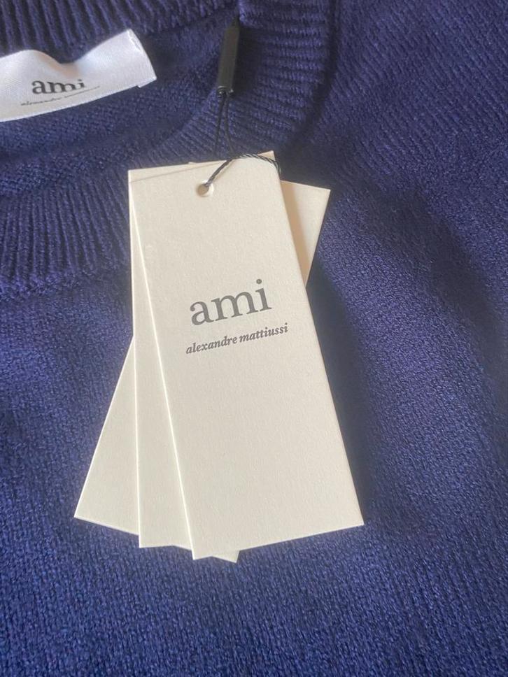 AMI Paris Blauwe Trui met Hart Logo, Kleding | Heren, Truien en Vesten, Nieuw, Maat 48/50 (M), Blauw, Verzenden
