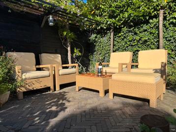 Kettal tuinset / Wicker / Vier stoelen + twee hockers beschikbaar voor biedingen