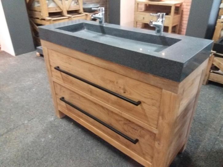 Badkamermeubel hout , badmeubel , landelijk , oud hout, Huis en Inrichting, Badkamer | Badkamermeubels, Nieuw, Minder dan 100 cm