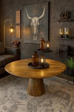 Salontafel Organisch Bruin mangohout 120cm 50%Korting