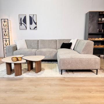 Hoekbank Ravi – Chenille Gemêleerd Grijs of Taupe beschikbaar voor biedingen
