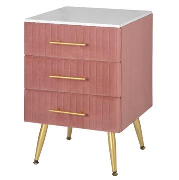 Ladekast - Opbergkast -3 Lades -Moderne Nachtkastje - Roze beschikbaar voor biedingen