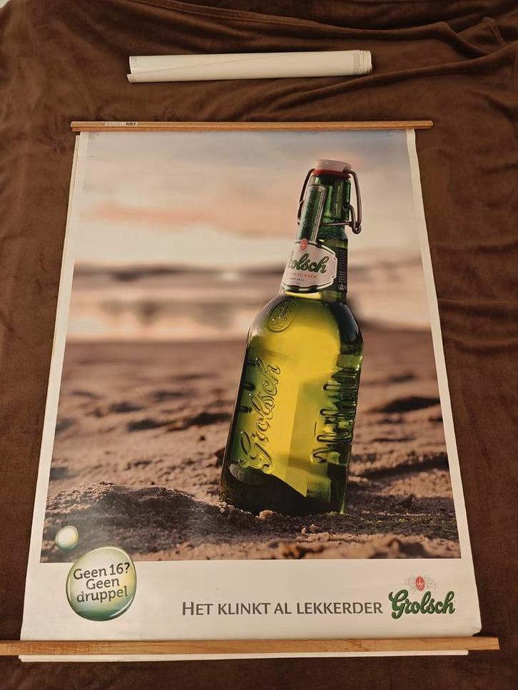 Grolsch A0 Poster, Verzamelen, Posters, Gebruikt, Reclame, Deurposter of groter, Rechthoekig Staand, Met lijst, Ophalen