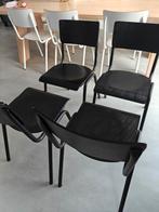 4 Eetkamerstoelen schoolstoel zwart, Huis en Inrichting, Ophalen, Zwart