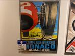 Poster grandprix Monaco 50x70 retro vintage ingelijst canvas, Ophalen, Rechthoekig Staand, Nieuw, Sport