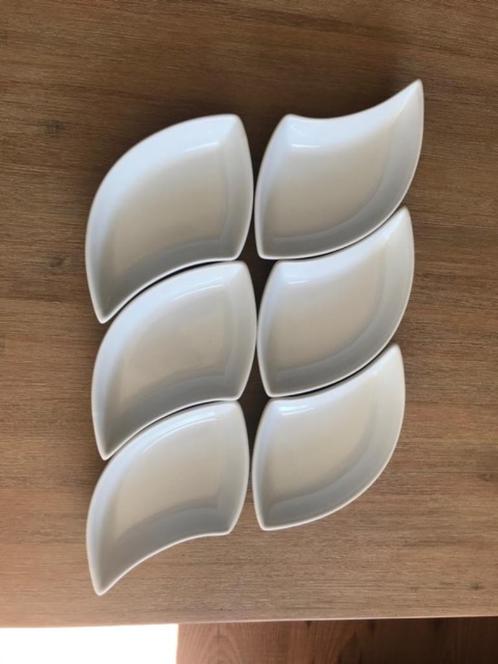 Witte snackschaal tapas bakje hapjesschaal schaaltje kom 6x, Huis en Inrichting, Keuken | Servies, Nieuw, Schaal of Schalen, Effen
