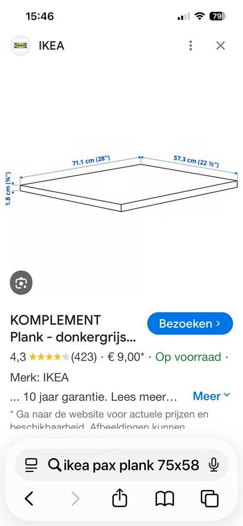 7 stuks witte Ikea pax kast planken 75 cm. Breed, Huis en Inrichting, Kasten | Kledingkasten, Gebruikt, 200 cm of meer, 50 tot 100 cm
