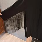 Steffen Schraut zwarte top met fringes langs mouwen 38 50331, Maat 38/40 (M), Zwart, Ophalen of Verzenden, Zo goed als nieuw