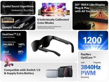 RayNeo - Air 3s Pro AR/XR Smart Glasses with 201" Micro OLED beschikbaar voor biedingen