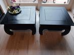 2 zwarte vierkante  opiumtafels  L 60cm  B 60cm  H 40cm, Huis en Inrichting, Ophalen, Gebruikt, Vierkant, 50 tot 100 cm