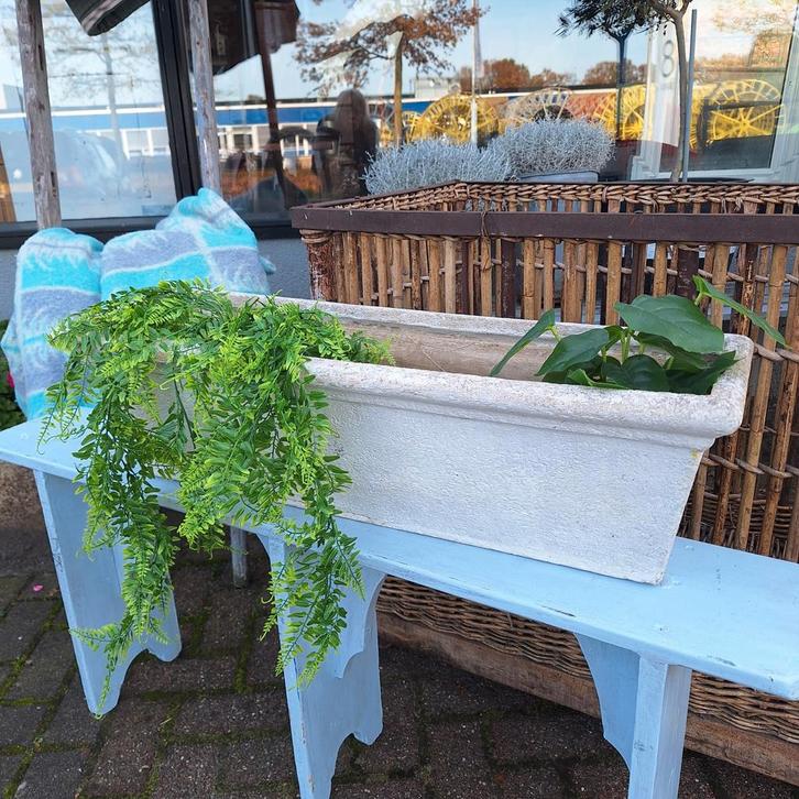 Brocante Plantenbak - Betonlook Kunststof, Tuin en Terras, Bloembakken en Plantenbakken, Nieuw, Kunststof, Binnen, Balkon, Tuin