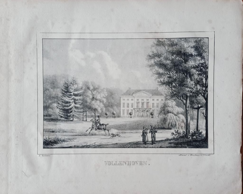 Antieke steendruk van Vollenhove De Bilt 1826, Antiek en Kunst, Ophalen of Verzenden