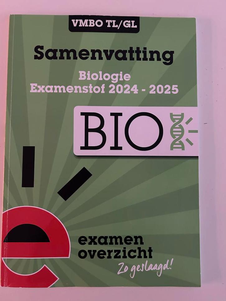 Samenvatting Biologie Examen VMBO TL/GL 2024-2025, Boeken, Studieboeken en Cursussen, Zo goed als nieuw, MBO, Beta, Ophalen of Verzenden