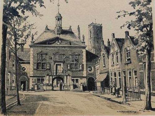 Middelharnis ... H.E. Roodenburg ..., Antiek en Kunst, Kunst | Etsen en Gravures, Ophalen of Verzenden