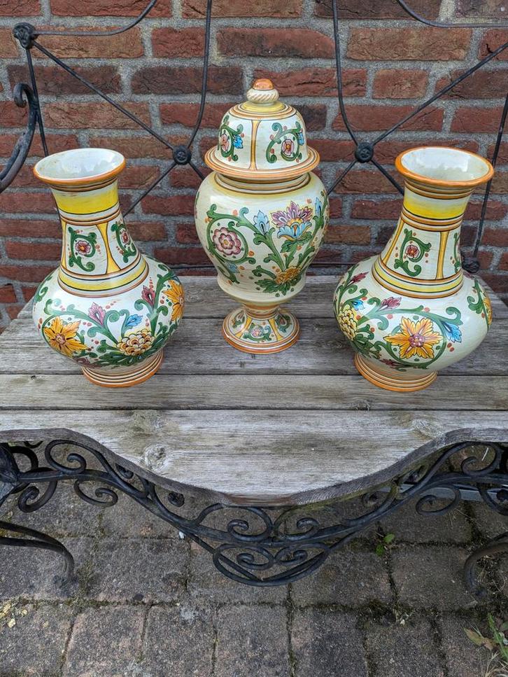 Set van 3 Italiaanse keramische vazen, Antiek en Kunst, Antiek | Vazen, Ophalen of Verzenden