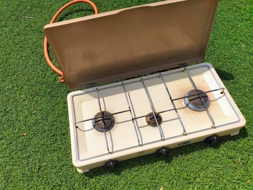 Zgan camping gaskookplaat 3-pits, Caravans en Kamperen, Kampeeraccessoires, Gebruikt, Ophalen