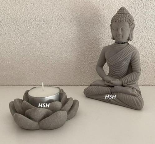Boeddhabeeldje met waxinelichthouder, Huis en Inrichting, Woonaccessoires | Boeddhabeelden, Gebruikt, Ophalen of Verzenden