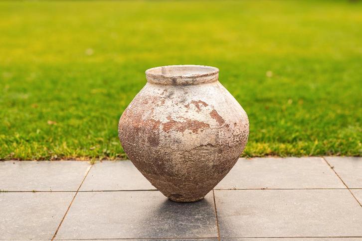 xxl grote authentieke antieke handgemaakt javaanse kruik pot, Tuin en Terras, Bloempotten, Gebruikt, Aardewerk, Binnen, Balkon