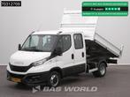 Iveco Daily 35C14 Dubbel Cabine Kipper Dubbellucht Airco Cru, Auto's, Gebruikt, Euro 6, Iveco, Wit