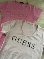 2 roze t-shirts van guess maat m (staat l in), Kleding | Dames, T-shirts, Guess, Roze, Zo goed als nieuw, Korte mouw