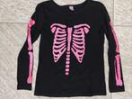 DopoDopo longsleeve skelet maat 128 T-shirt Halloween, Kinderen en Baby's, Kinderkleding | Maat 128, Meisje, Ophalen of Verzenden