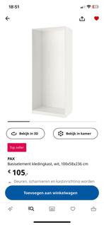 Pax kast 100 x 236 x 58 cm (1 Maand oud), Ophalen of Verzenden, 50 tot 75 cm, Zo goed als nieuw, 200 cm of meer