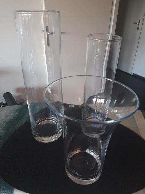 3 luxe glazen vazen van Leonardo, Huis en Inrichting, Woonaccessoires | Vazen, Zo goed als nieuw, Minder dan 50 cm, Glas, Ophalen of Verzenden