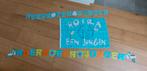 Vlag en slinger jongen geboorte, Ophalen of Verzenden, Zo goed als nieuw, Versiering, Geboorte of Huwelijk