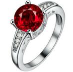 SALE: Silverplated ring met rood strass, Verzenden, SINO-SEAR GmbH, Feuerbachstrasse 11, 14471 Potsdam, Germany, Nieuw