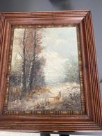 olieverf schilderij van GJ Ernens eikenlijst afm 57x67cm, Antiek en Kunst, Ophalen of Verzenden
