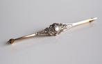 18 krt gouden broche met diamanten - Belle Epoque, Ophalen of Verzenden, Goud, Broche, Met edelsteen