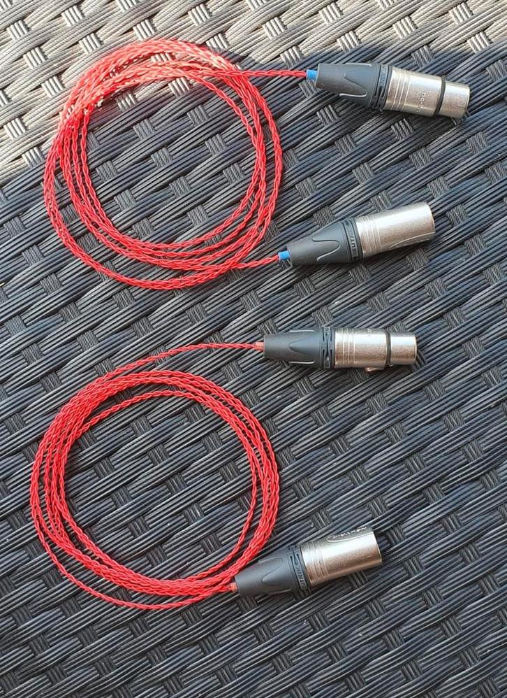 Puur Zilver Solid Core in teflon XLR interlink 2 meter!, Audio, Tv en Foto, Audiokabels en Televisiekabels, Nieuw, Interlink-kabel