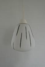 Vintage fifties hanglamp melkglas bakeliet grijze strepen, Verzenden, Zo goed als nieuw, Glas, Fifties