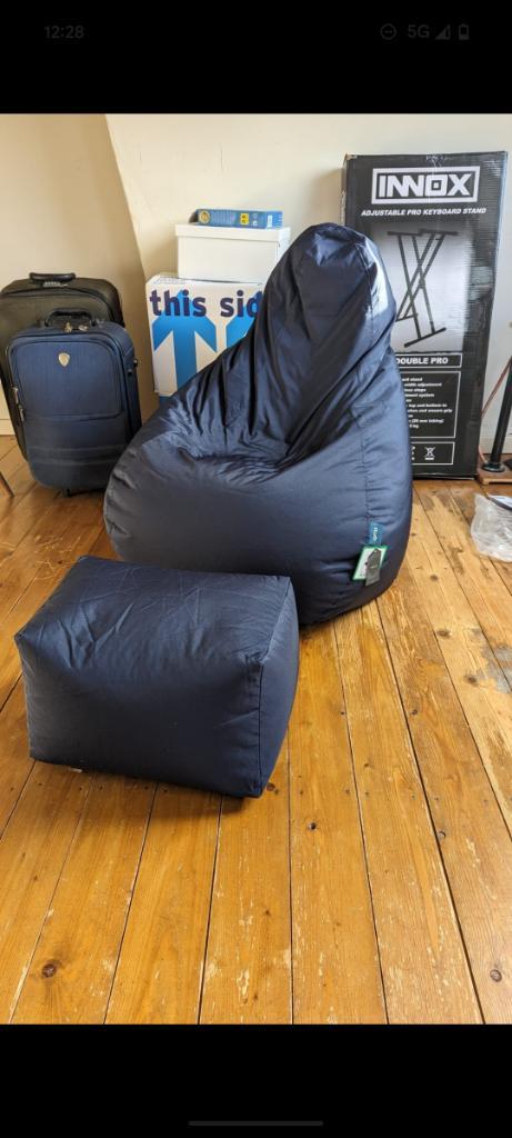 zitzak stoel, Huis en Inrichting, Zitzakken, Zo goed als nieuw, Zitzakstoel, Blauw, Ophalen