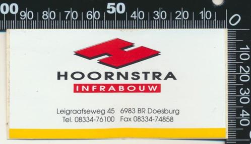 Sticker: Hoornstra Infrabouw - Doesburg, Verzamelen, Stickers, Zo goed als nieuw, Bedrijf of Vereniging, Ophalen of Verzenden